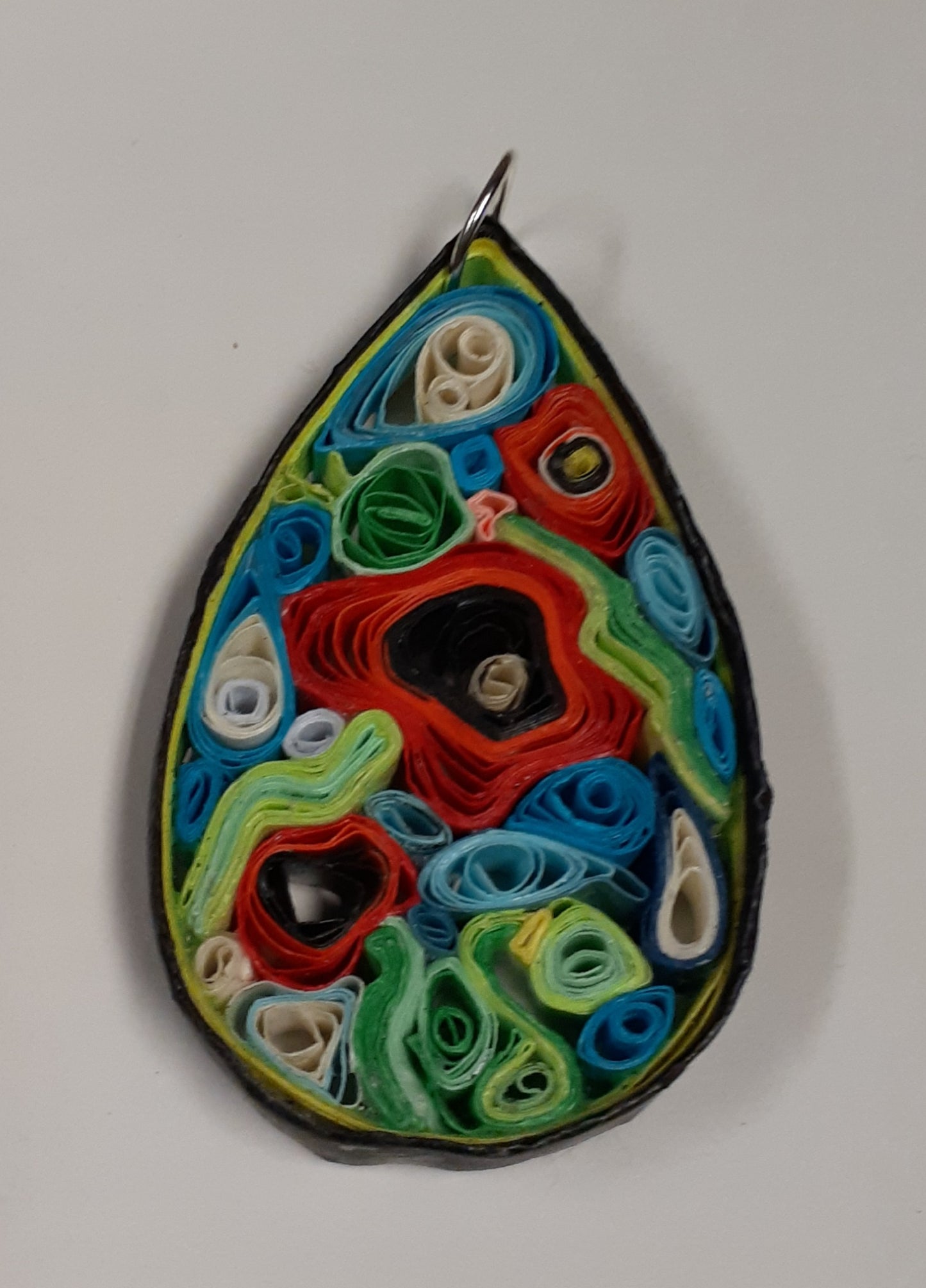Quilled Paper Pendant - Poppies