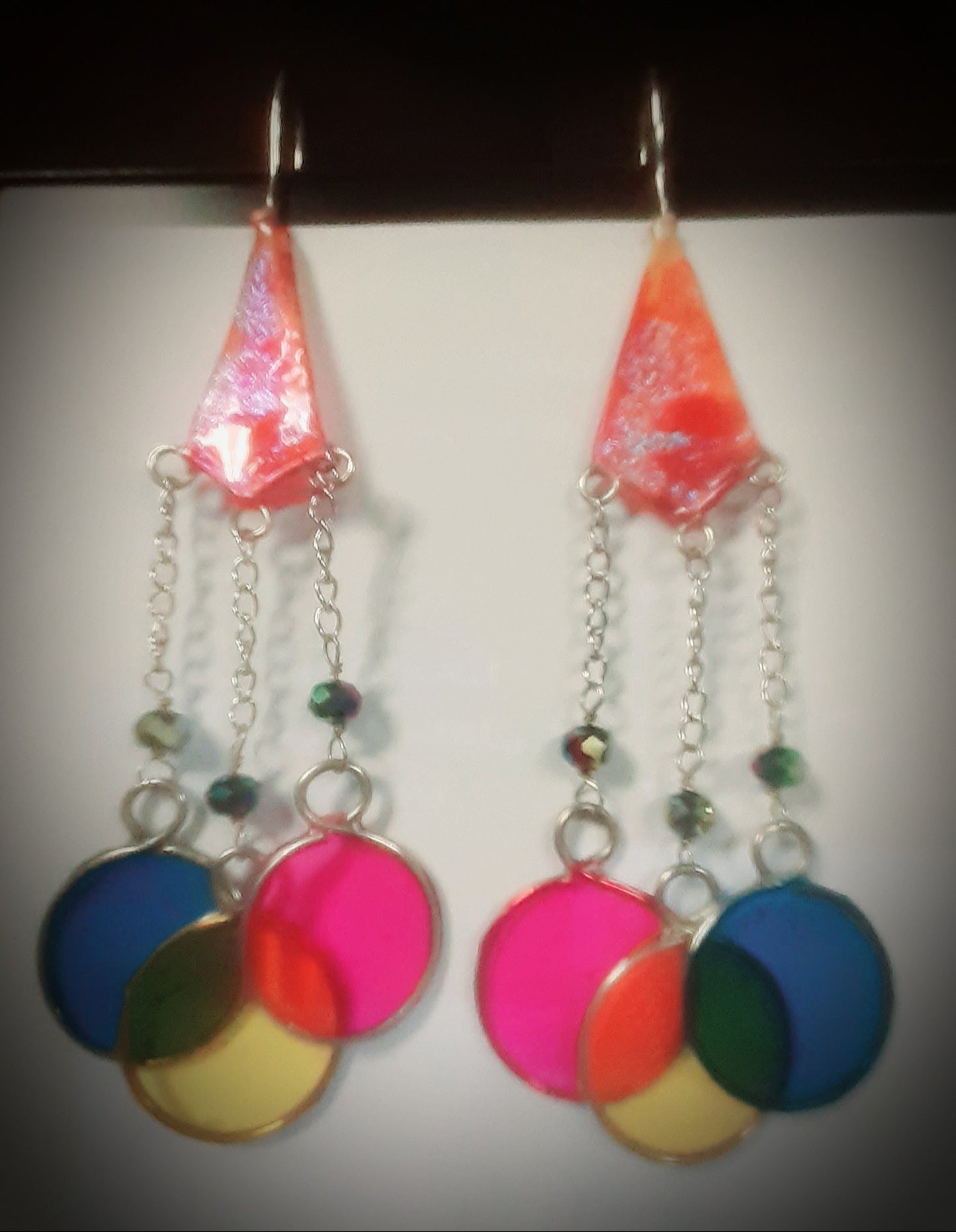 Dangly, colorful handmade earrings