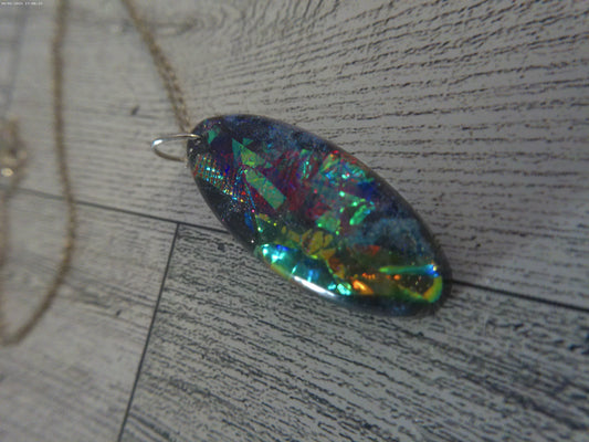 Resin Faux-opal Oval Pendant
