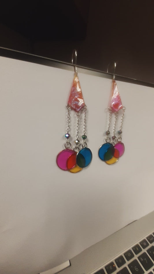 Dangly, colorful handmade earrings
